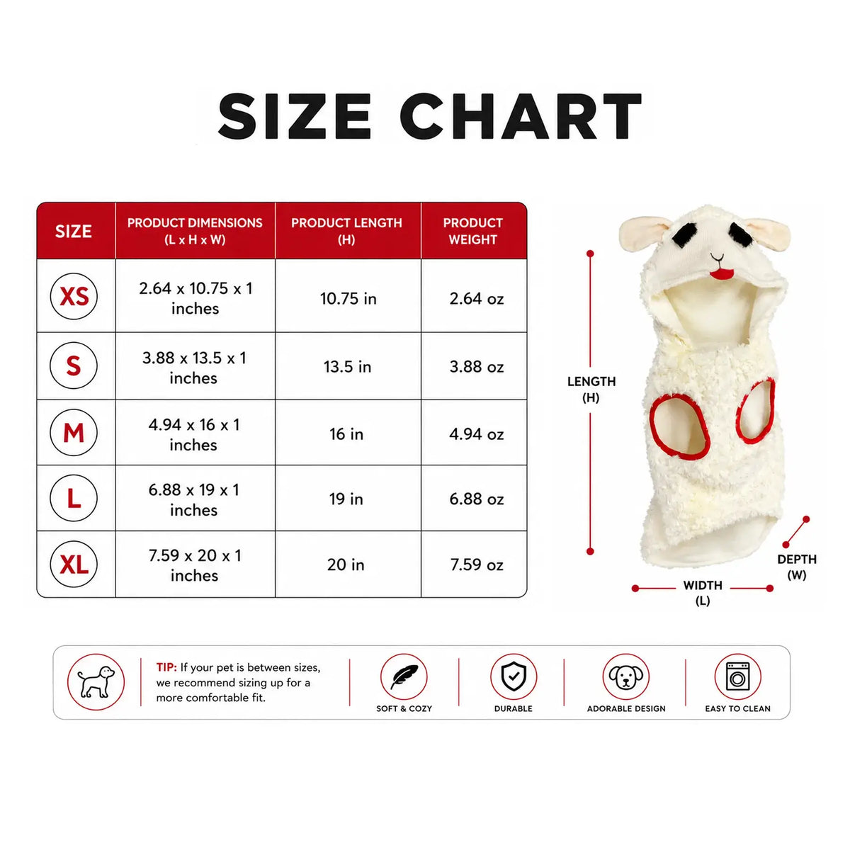Lamb Chop Pet Hoodie