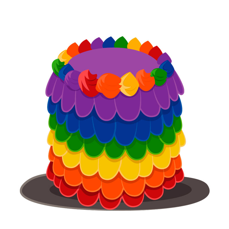 Scalloped Cake (Rainbow)
