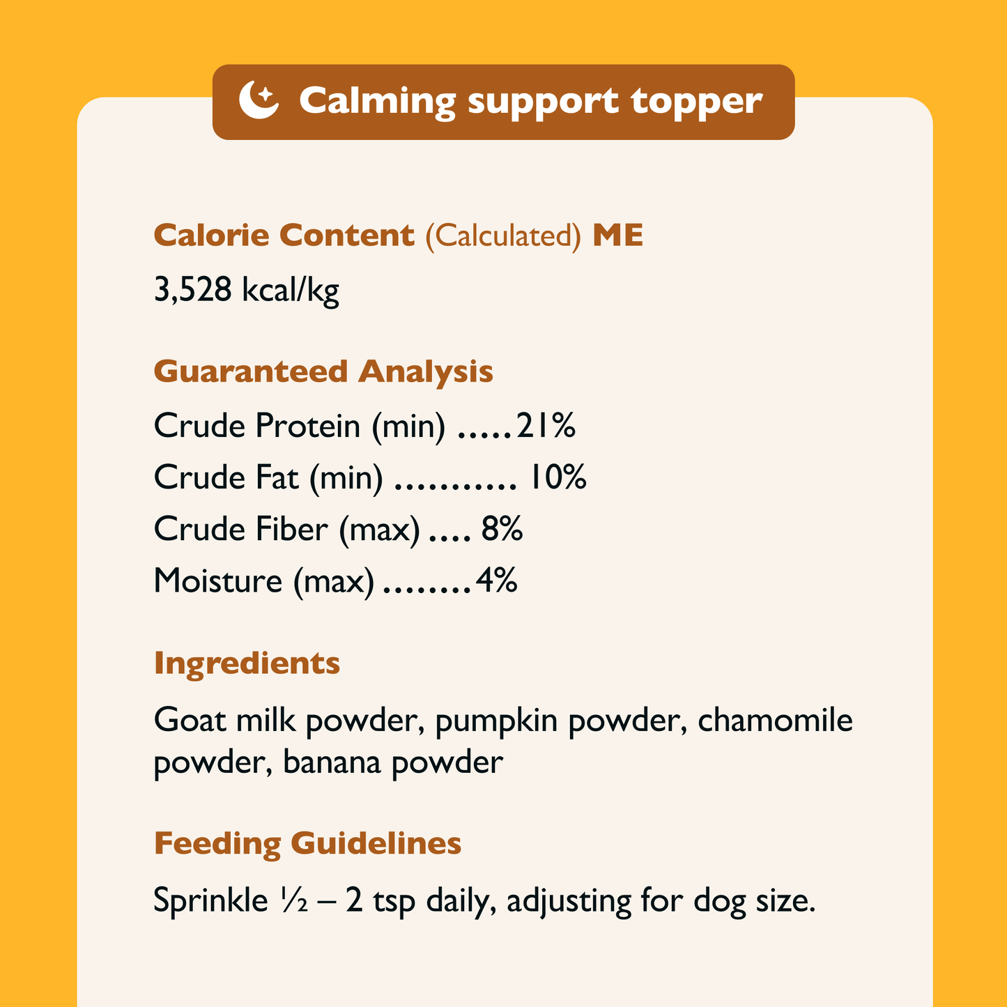 Glacier's Goodies Calming Support Goat Milk Topper with Chamomile