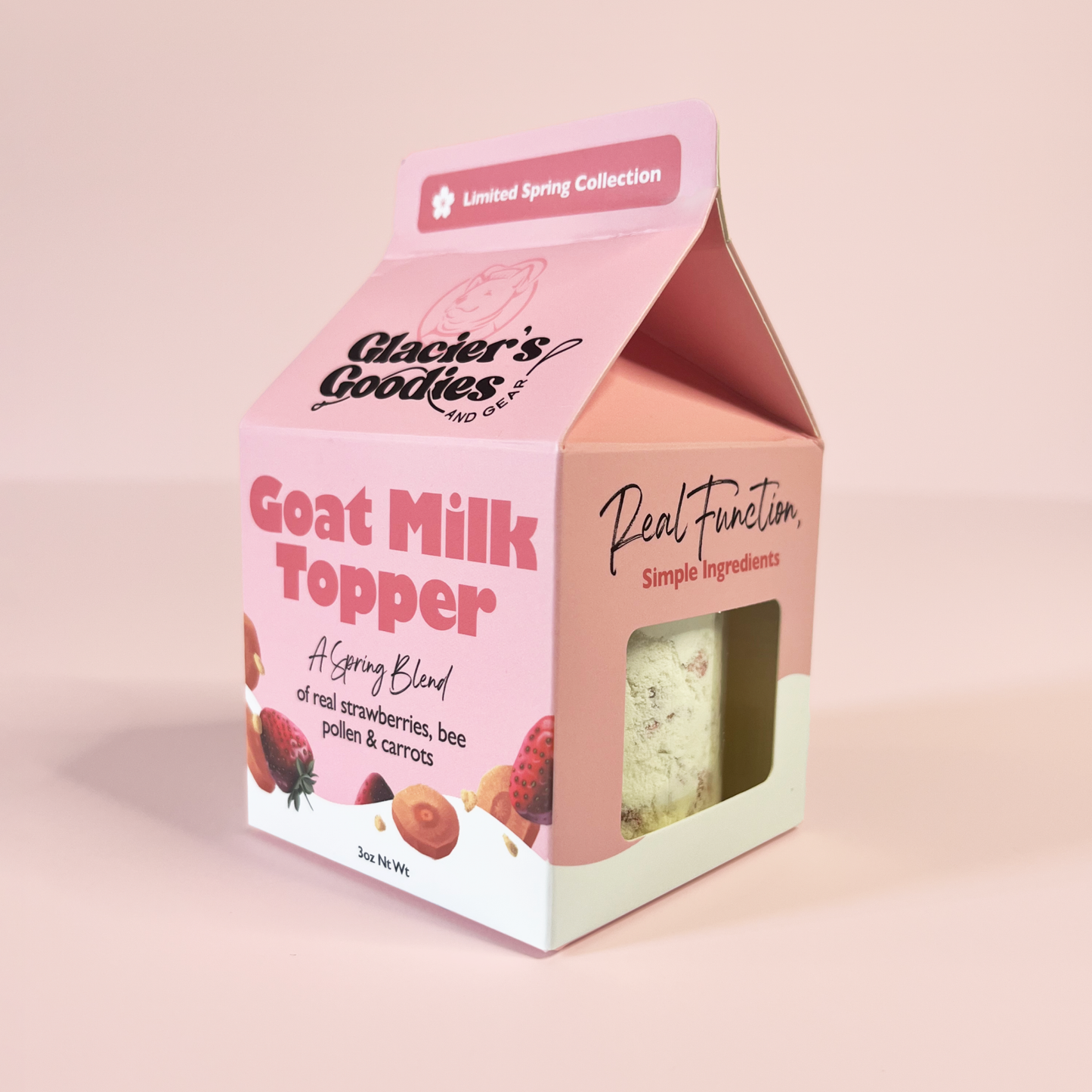 Glacier's Goodies - Goat Milk Topper with Strawberry + Bee Pollen