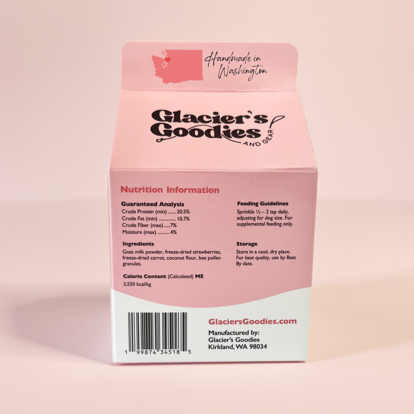 Glacier's Goodies - Goat Milk Topper with Strawberry + Bee Pollen