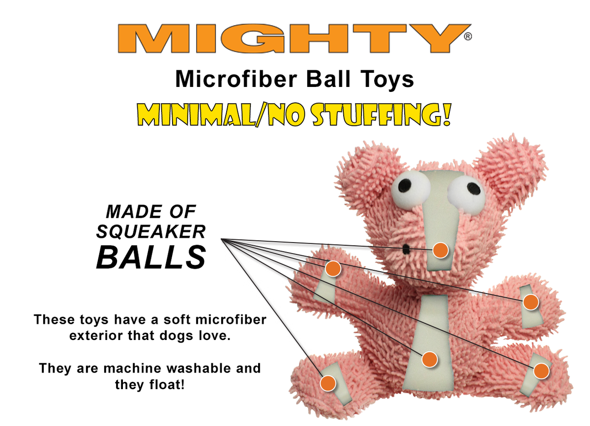 Tuffy Dog Toys - Mighty Microfiber Ball - Giraffe - Medium