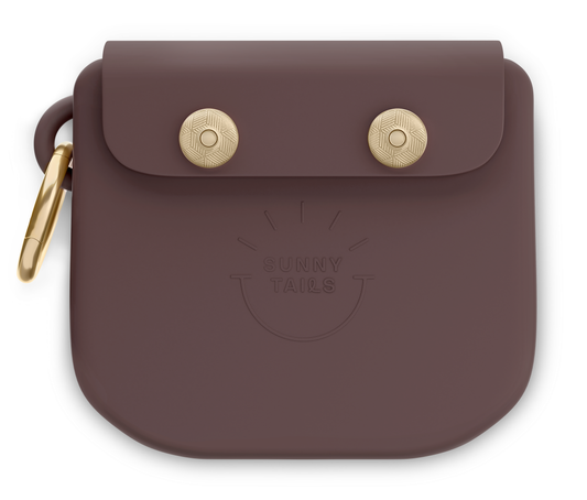 Sunny Tails - Espresso Brown Snap Dog Treat Pouch