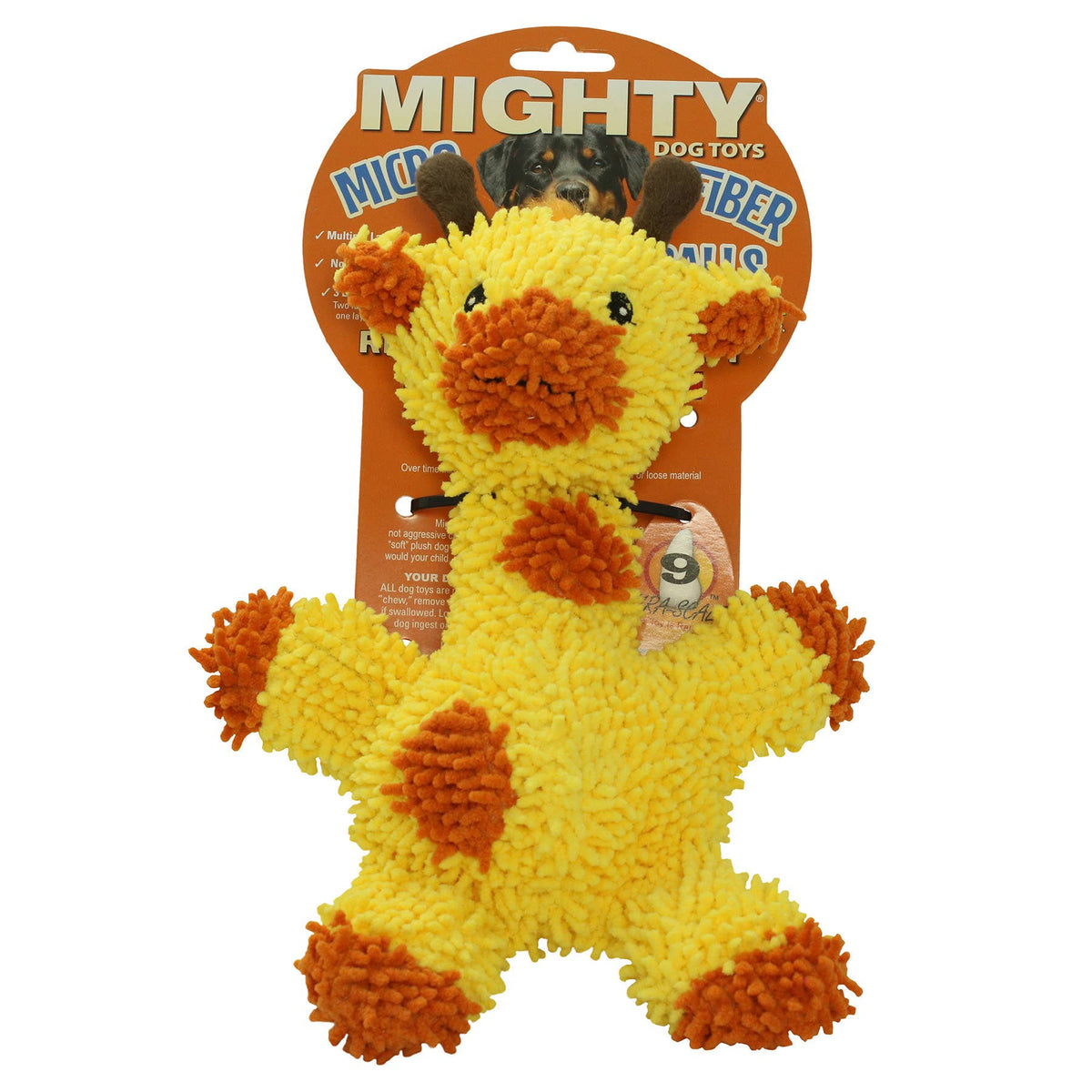 Tuffy Dog Toys - Mighty Microfiber Ball - Giraffe - Medium