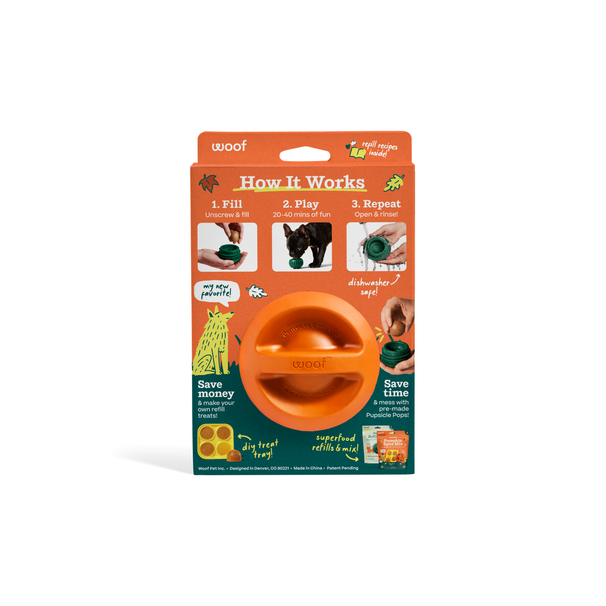 Woof - The Pupsicle - Fall Orange (Large)
