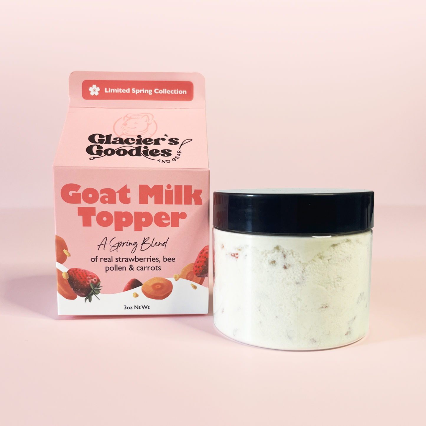 Glacier's Goodies - Goat Milk Topper with Strawberry + Bee Pollen