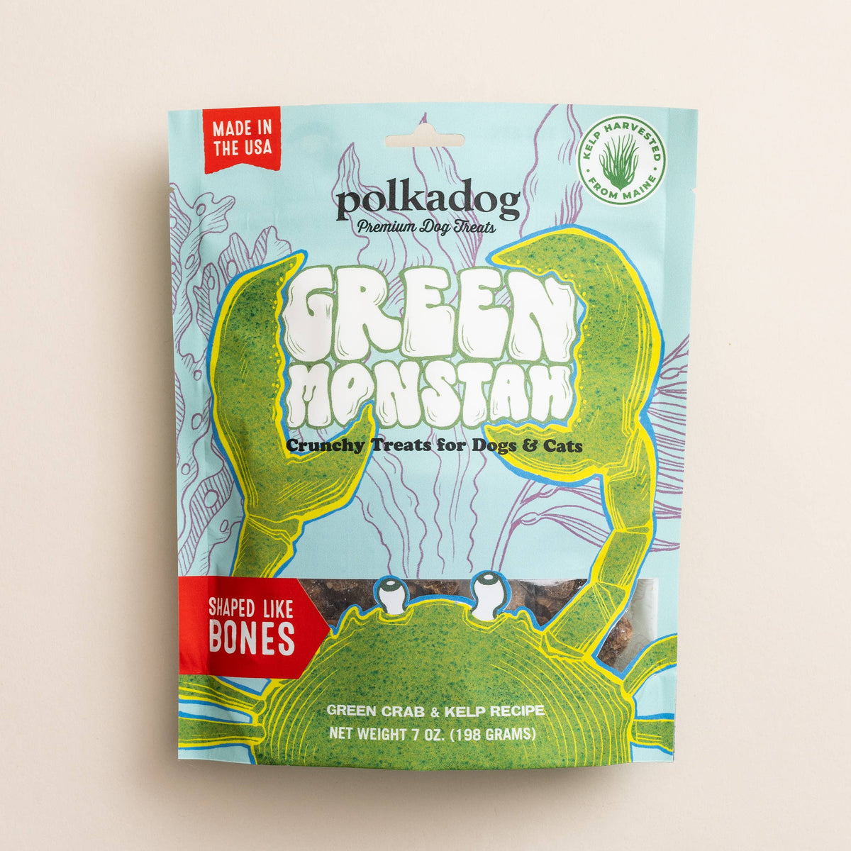 Polkadog - Green Monstah (Bone Shaped) - 7oz