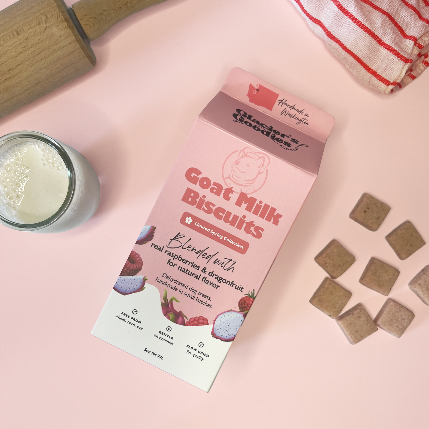 Glacier's Goodies - Goat Milk Dog Treats — Dragonfruit & Raspberry (Limited)