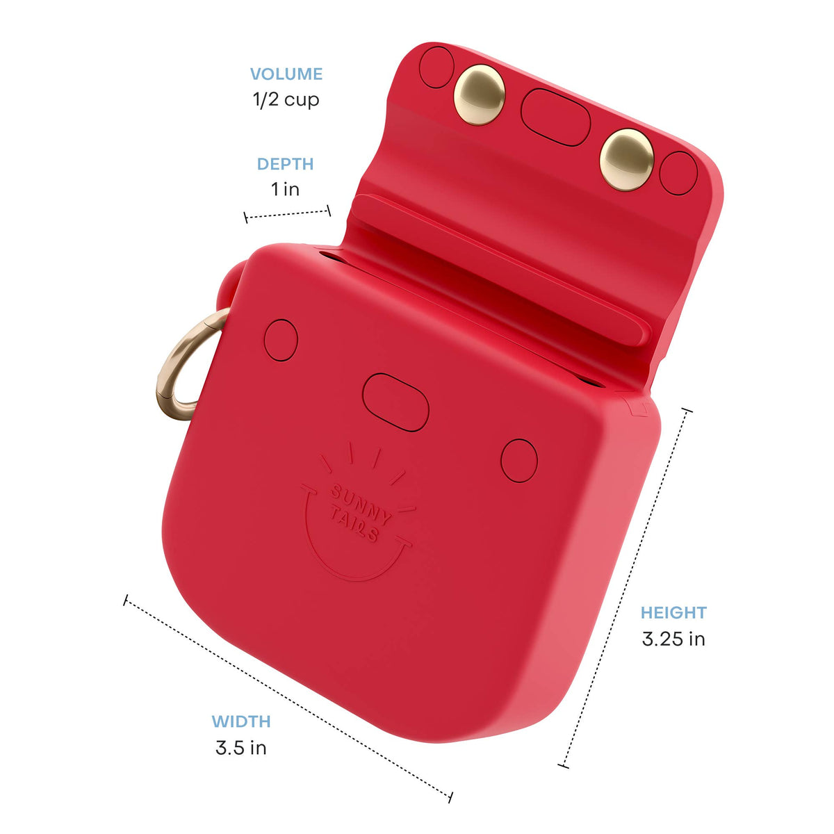 Sunny Tails - Cherry Red Snap Dog Treat Pouch