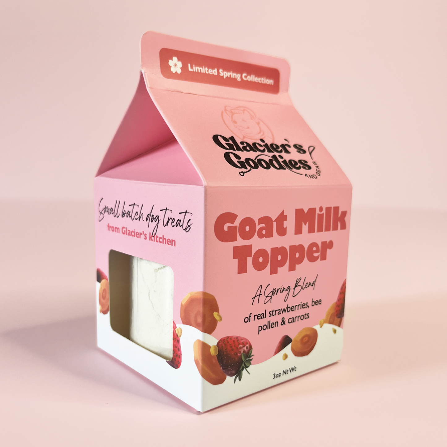 Glacier's Goodies - Goat Milk Topper with Strawberry + Bee Pollen