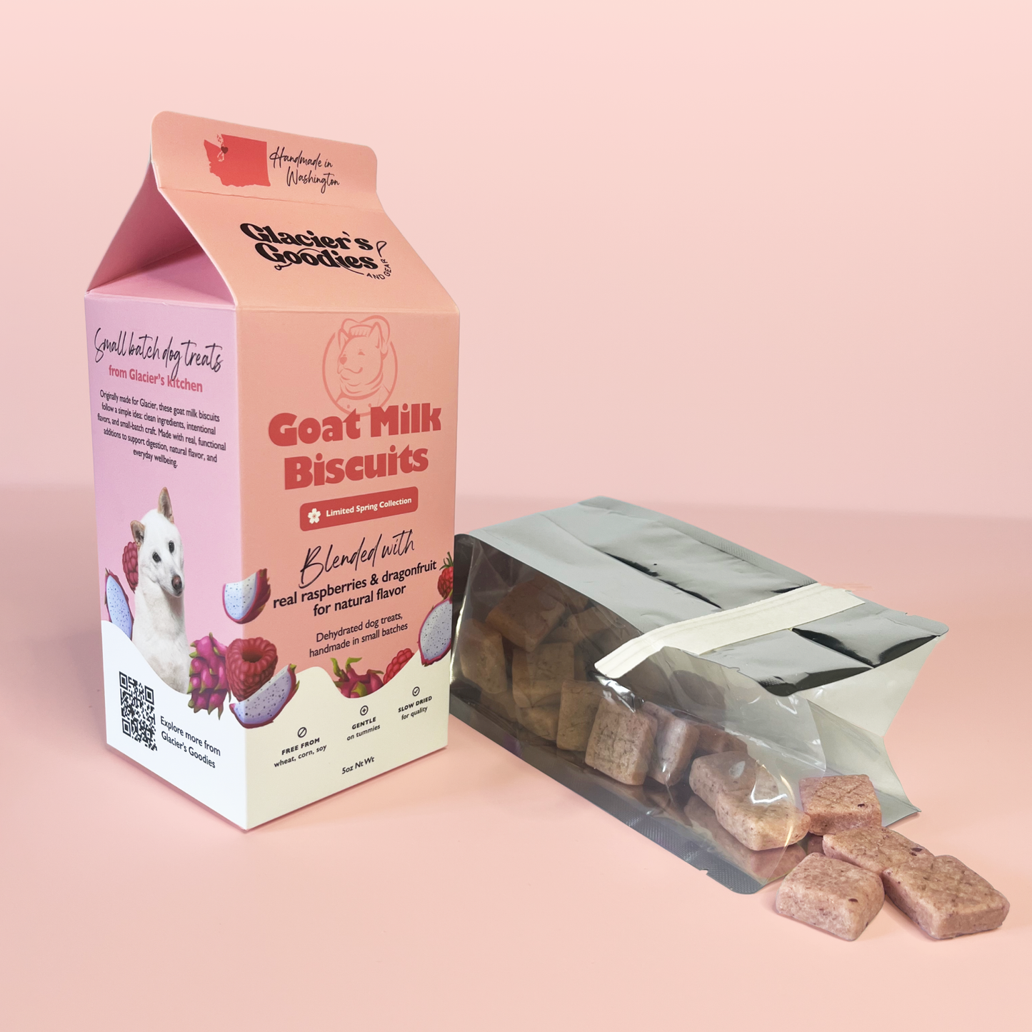Glacier's Goodies - Goat Milk Dog Treats — Dragonfruit & Raspberry (Limited)