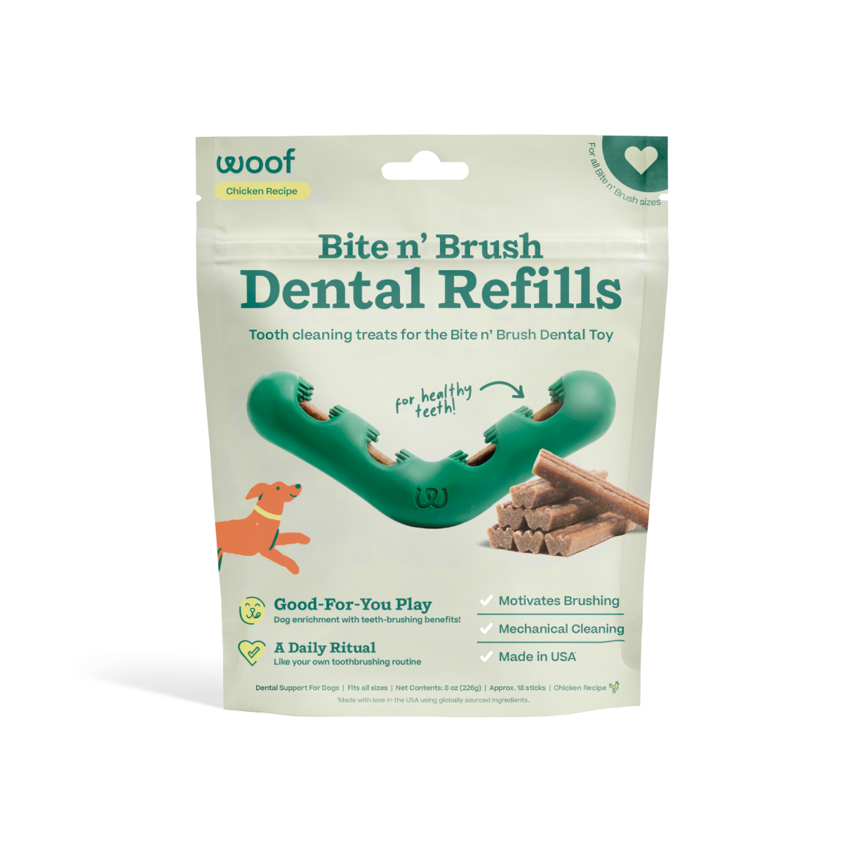Woof - Bite n' Brush Dental Refills - Chicken