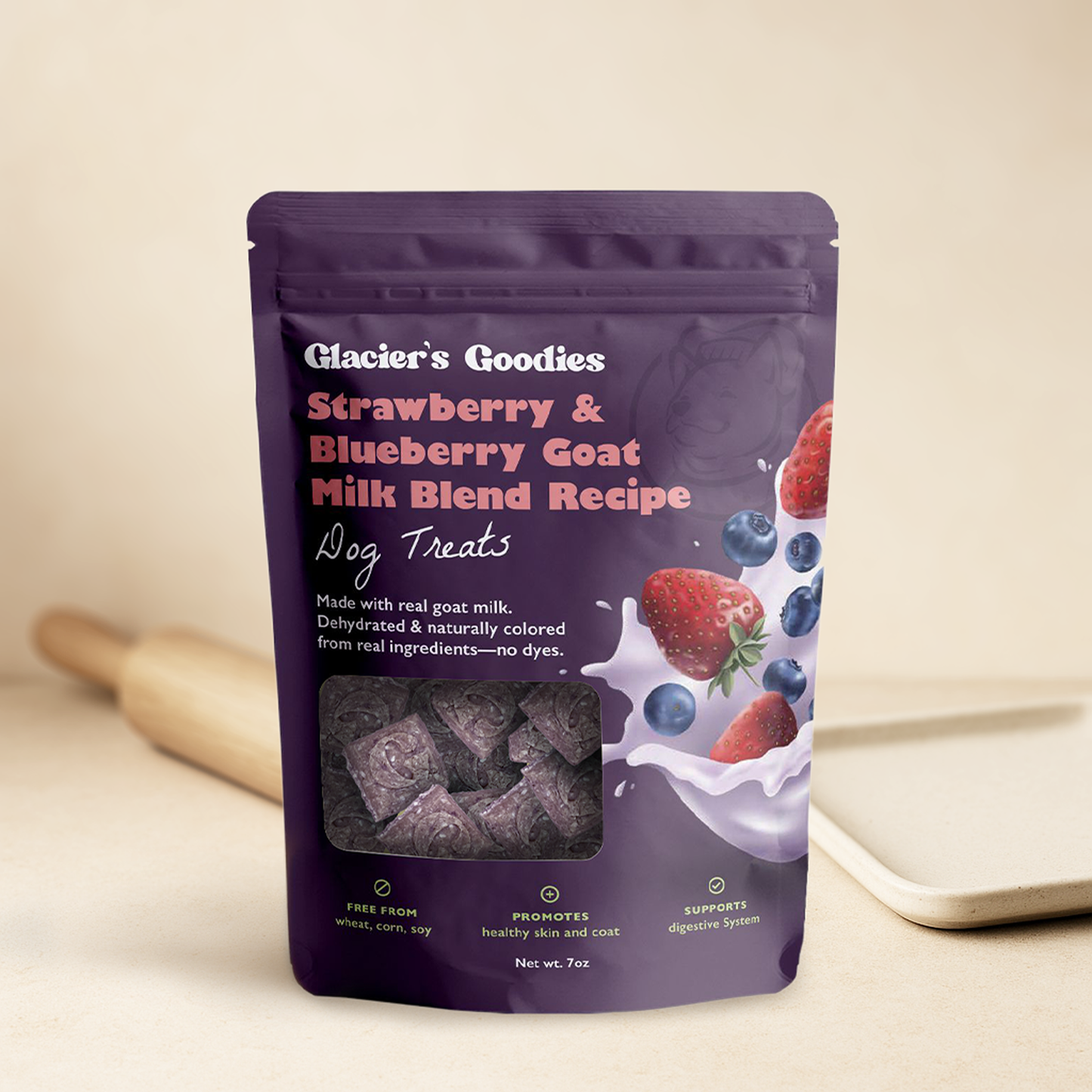 Glacier's Goodies - Goat Milk Dog Treats – Strawberry & Blueberry