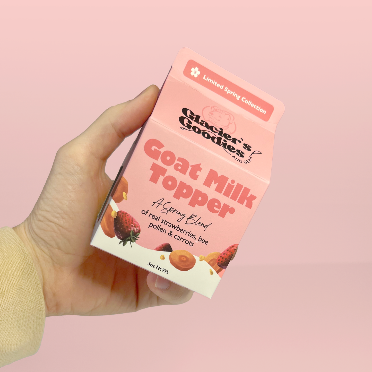 Glacier's Goodies - Goat Milk Topper with Strawberry + Bee Pollen