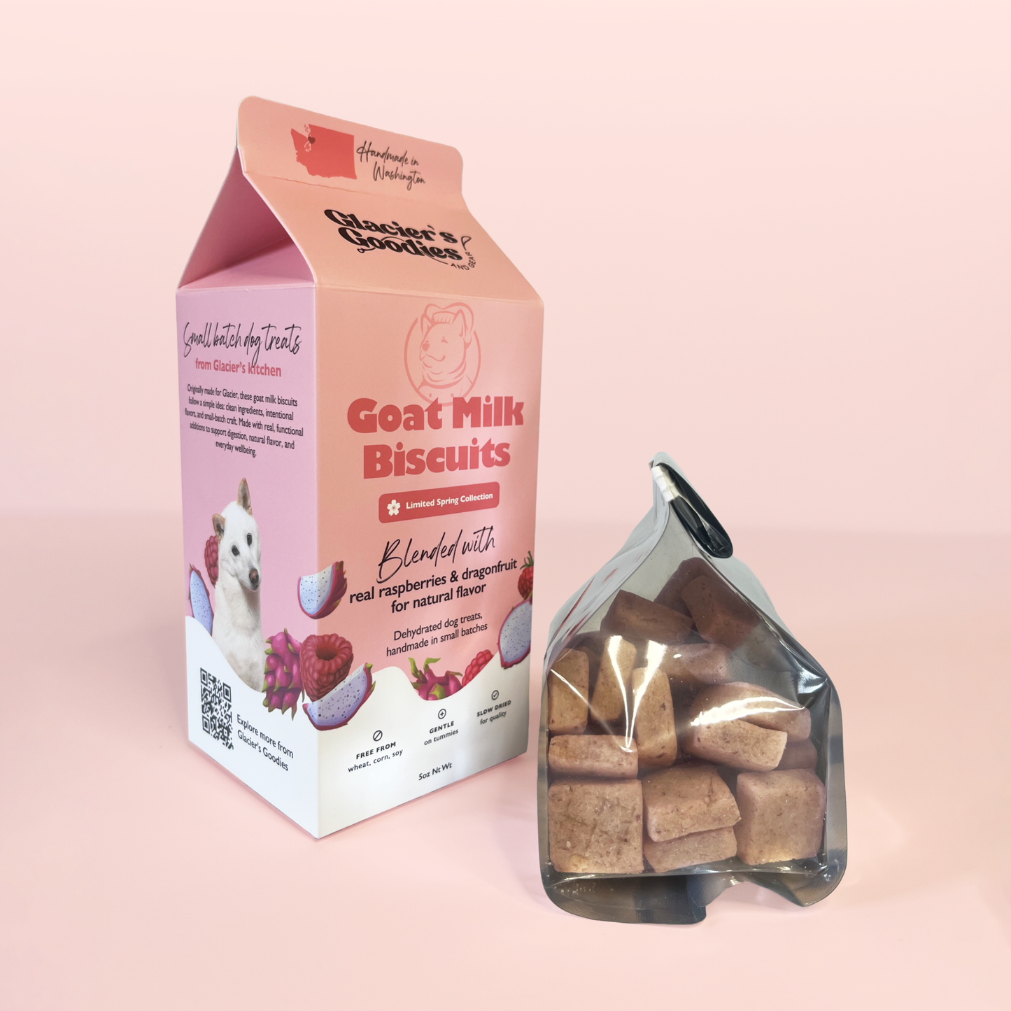 Glacier's Goodies - Goat Milk Dog Treats — Dragonfruit & Raspberry (Limited)